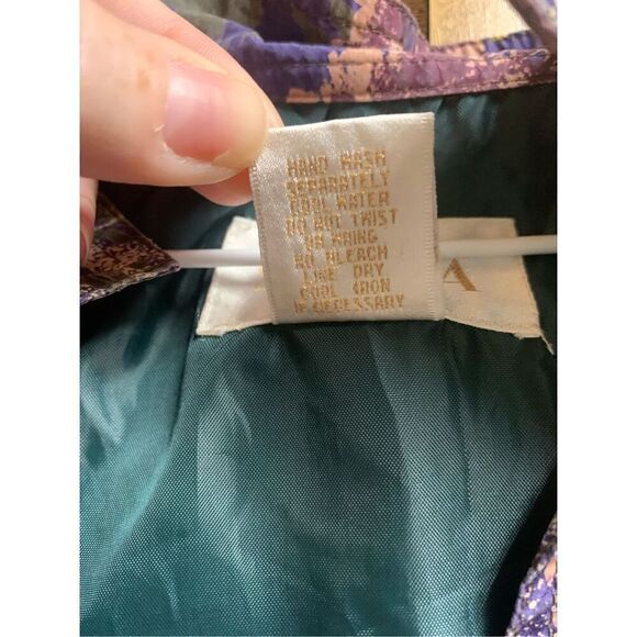 Summa Silk Womens Floral Hooded Jacket Purple Size Large - Picture 6 of 10